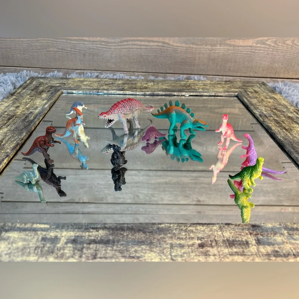 Dinosaur Figurine Set of 11 Rubber & Plastic Colorful Cake Toppers Toy Lot